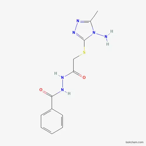 Molecular Structure of 1004077-42-2 (N'-[2-[(4-amino-5-methyl-1,2,4-triazol-3-yl)sulfanyl]acetyl]benzohydrazide)