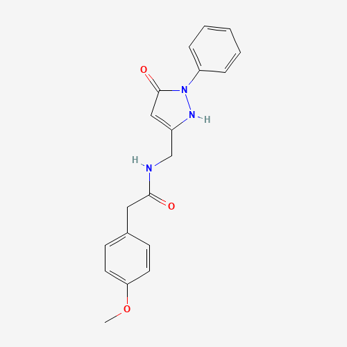 Molecular Structure of 1007489-21-5 (N-[(5-hydroxy-1-phenyl-1H-pyrazol-3-yl)methyl]-2-(4-methoxyphenyl)acetamide)