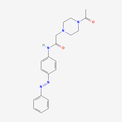 Molecular Structure of 1111554-19-8 (1-Piperazineacetamide, 4-acetyl-N-[4-(2-phenyldiazenyl)phenyl]-)