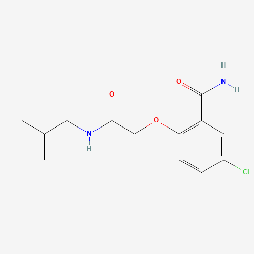 Molecular Structure of 1111588-99-8 (5-Chloro-2-[2-[(2-methylpropyl)amino]-2-oxoethoxy]benzamide)