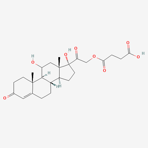 Molecular Structure of 1231184-90-9 (4-[(11,17-Dihydroxy-3,20-dioxopregn-4-en-21-yl)oxy]-4-oxobutanoic acid)