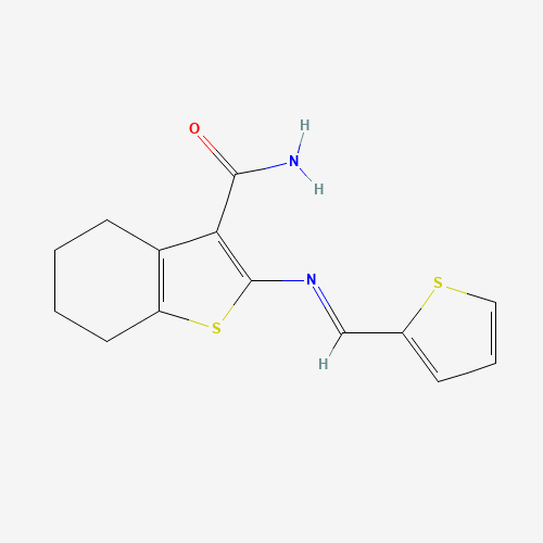 Molecular Structure of 1351482-12-6 (2-[(2-Thienylmethylene)amino]-4,5,6,7-tetrahydro-1-benzo[b]thiophene-3-carboxamide)