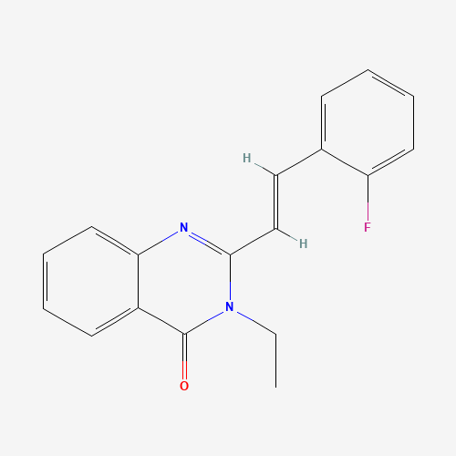 Molecular Structure of 1351482-96-6 (3-Ethyl-2-[2-(2-fluoro-phenyl)-vinyl]-3H-quinazolin-4-one)