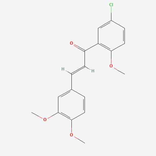 Molecular Structure of 1383425-71-5 ((2E)-1-(5-chloro-2-methoxyphenyl)-3-(3,4-dimethoxyphenyl)prop-2-en-1-one)