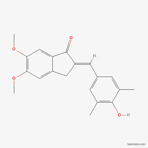 Molecular Structure of 225652-55-1 (2-[(E)-3,5-Dimethyl-4-hydroxybenzylidene]-5,6-dimethoxyindan-1-one)