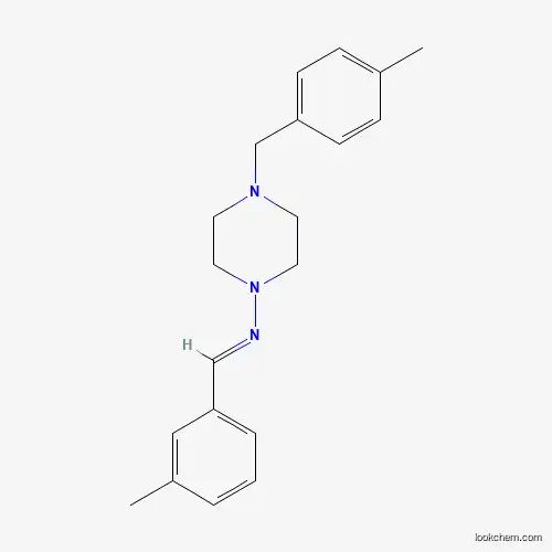 Molecular Structure of 303102-29-6 (4-(4-Methylbenzyl)-N-(3-methylbenzylidene)-1-piperazinamine)