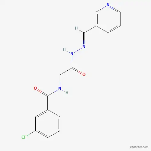 Molecular Structure of 328559-55-3 (3-chloro-N-[2-oxo-2-[(2E)-2-(pyridin-3-ylmethylidene)hydrazinyl]ethyl]benzamide)