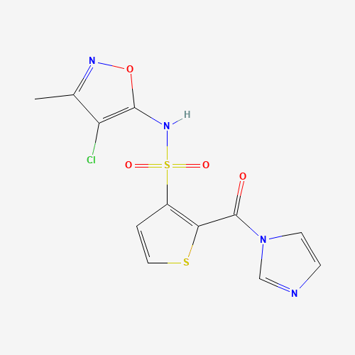 Molecular Structure of 1026315-35-4 (N-(4-Chloro-3-methyl-5-isoxazolyl)-2-(1H-imidazol-1-ylcarbonyl)-3-thiophenesulfonamide)