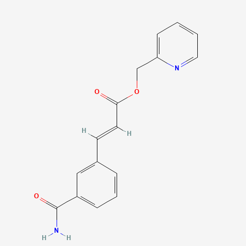 Molecular Structure of 1026962-83-3 (3-(3-Carbamoylphenyl)acrylic acid (2-pyridinyl)methyl ester)