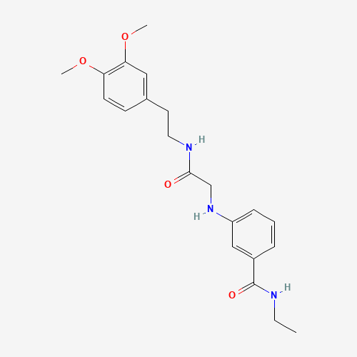 Molecular Structure of 104775-37-3 (3-[[2-[[2-(3,4-Dimethoxyphenyl)ethyl]amino]-2-oxoethyl]amino]-N-ethylbenzamide)
