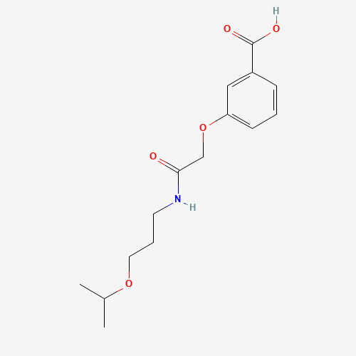 Molecular Structure of 1049606-85-0 (3-[2-[[3-(1-Methylethoxy)propyl]amino]-2-oxoethoxy]benzoic acid)