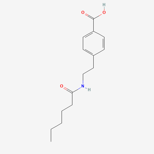 Molecular Structure of 1051333-42-6 (4-[2-[(1-Oxohexyl)amino]ethyl]benzoic acid)