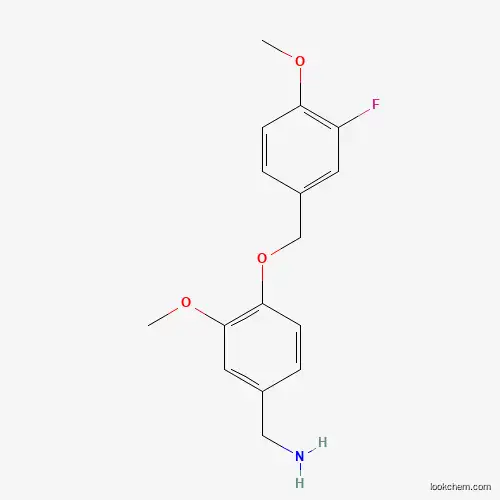 Molecular Structure of 1094253-41-4 (4-[(3-Fluoro-4-methoxyphenyl)methoxy]-3-methoxybenzenemethanamine)