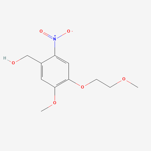 Molecular Structure of 1096877-82-5 (5-Methoxy-4-(2-methoxyethoxy)-2-nitrobenzenemethanol)