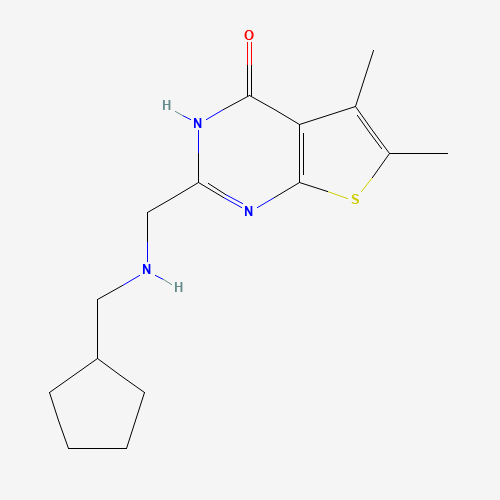 Molecular Structure of 1096892-79-3 (2-[[(Cyclopentylmethyl)amino]methyl]-5,6-dimethylthieno[2,3-d]pyrimidin-4(1H)-one)