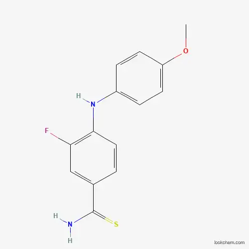 Molecular Structure of 1153105-45-3 (3-Fluoro-4-[(4-methoxyphenyl)amino]benzenecarbothioamide)