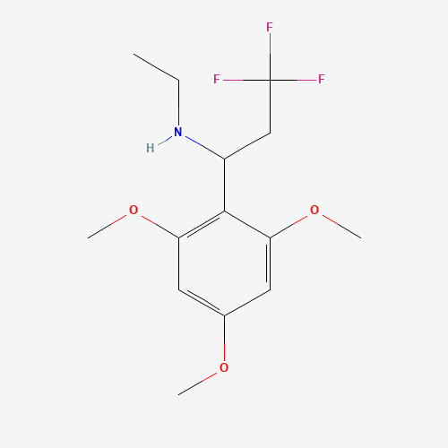 Molecular Structure of 1154394-00-9 (Benzenemethanamine, N-ethyl-2,4,6-trimethoxy-alpha-(2,2,2-trifluoroethyl)-)