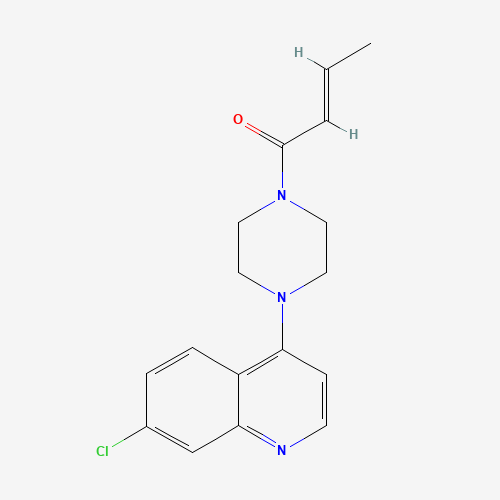 Molecular Structure of 1370264-19-9 (2-Buten-1-one, 1-[4-(7-chloro-4-quinolinyl)-1-piperazinyl]-, (2E)-)