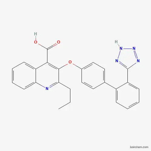 Molecular Structure of 153072-97-0 (2-Propyl-3-[[2'-(2H-tetrazol-5-yl)[1,1'-biphenyl]-4-yl]oxy]-4-quinolinecarboxylic acid)