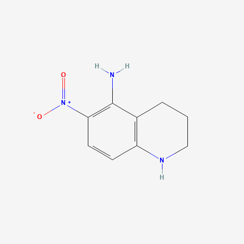 Molecular Structure of 156694-11-0 (1,2,3,4-Tetrahydro-6-nitro-5-quinolinamine)