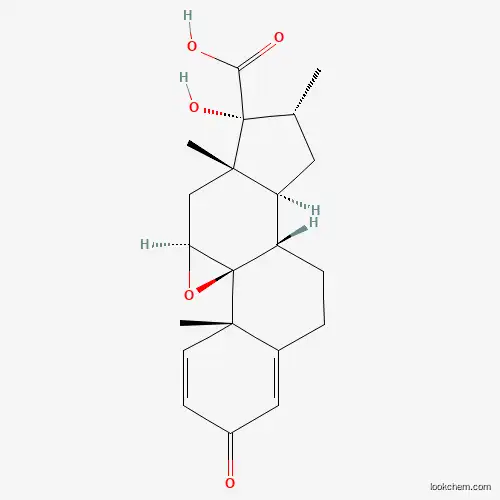 Molecular Structure of 159264-49-0 ((9beta,11beta,16alpha,17alpha)-9,11-Epoxy-17-hydroxy-16-methyl-3-oxoandrosta-1,4-diene-17-carboxylic acid)