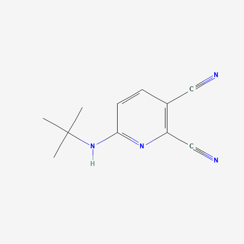 Molecular Structure of 160017-03-8 (6-[(1,1-Dimethylethyl)amino]-2,3-pyridinedicarbonitrile)