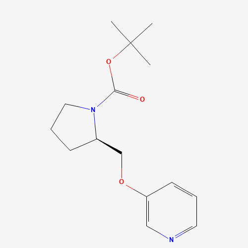 Molecular Structure of 161417-29-4 (3-(1-t-butoxycarbonyl-2-(R)-pyrrolidinylmethoxy)pyridine)
