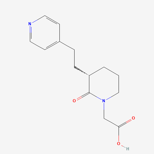 Molecular Structure of 172649-75-1 (2-Oxo-3-(2-(4-pyridinyl)ethyl)-1-piperidineacetic acid, (3R)-)