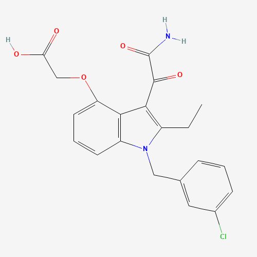 Molecular Structure of 172732-69-3 ([[3-(2-amino-1,2-dioxoethyl)1-[(3-chlorophenyl)methyl]-2-ethyl-1H-indol-4-yl]oxy]acetic acid)
