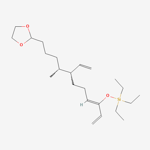 Molecular Structure of 198277-55-3 ((3Z,7S)-3-(Triethylsilyloxy)-7-[(R)-1-methyl-4-(1,3-dioxolan-2-yl)butyl]-1,3,8-nonatriene)