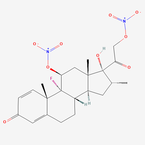 Molecular Structure of 198483-48-6 (Pregna-1,4-diene-3,20-dione, 9-fluoro-17-hydroxy-16-methyl-11,21-bis(nitrooxy)-, (11beta,16alpha)-)