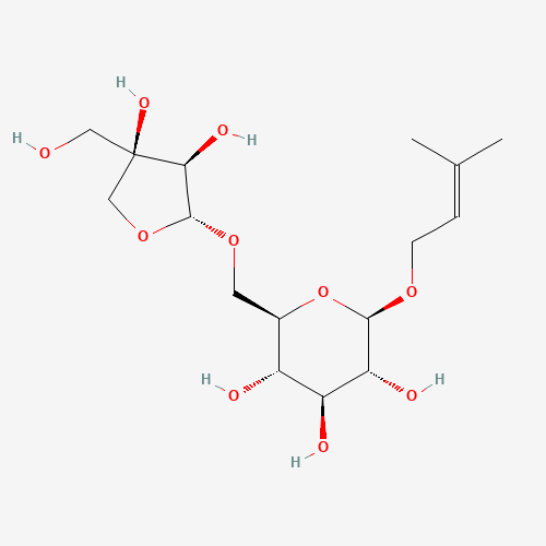 Molecular Structure of 198832-70-1 (3-Methyl-2-butenyl 6-O-D-apio-beta-D-furanosyl-beta-D-glucopyranoside)