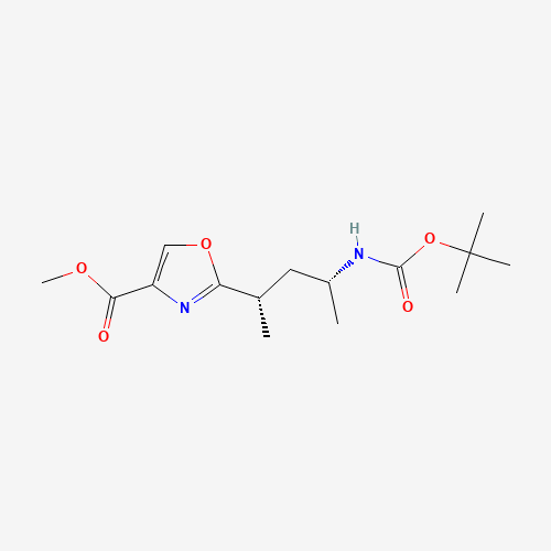 Molecular Structure of 198976-11-3 (2-[(1S,3R)-1-Methyl-3-(tert-butoxycarbonylamino)butyl]oxazole-4-carboxylic acid methyl ester)