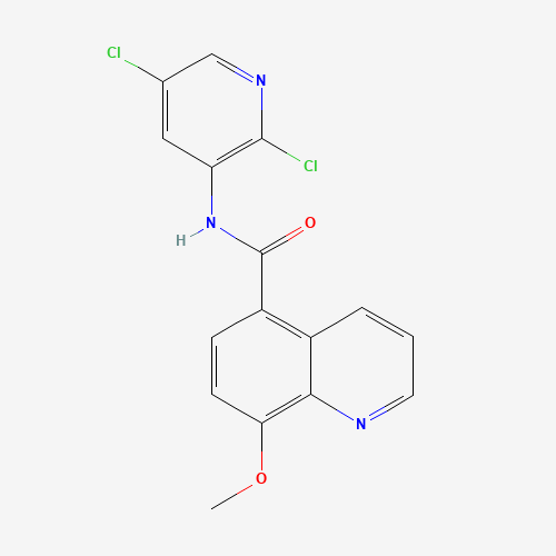 Molecular Structure of 199871-60-8 (5-Quinolinecarboxamide, N-(2,5-dichloro-3-pyridinyl)-8-methoxy-)