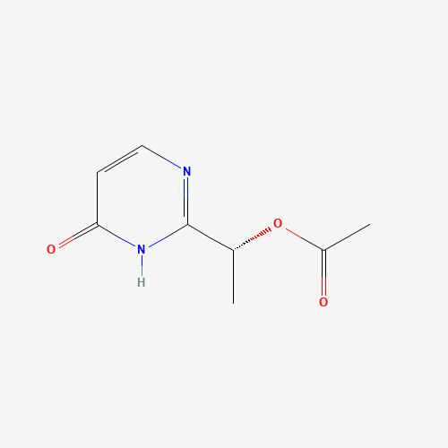 Molecular Structure of 299397-12-9 (2-[(R)-1-Acetoxyethyl]-4-pyrimidinol)
