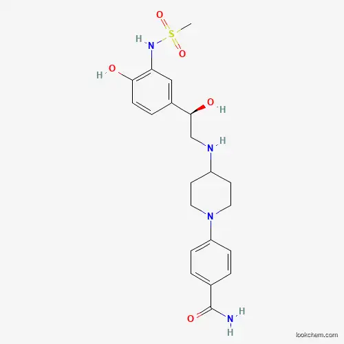 Molecular Structure of 340756-88-9 (4-{4-[2-Hydroxy-2-(4-hydroxy-3-methanesulfonylamino-phenyl)-ethylamino]-piperidin-1-yl}-benzamide)