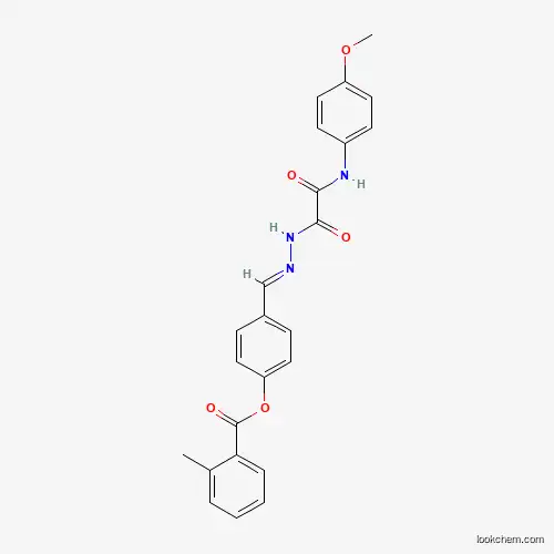 Molecular Structure of 594853-24-4 (4-(2-((4-Methoxyanilino)(oxo)acetyl)carbohydrazonoyl)phenyl 2-methylbenzoate)