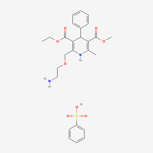 Molecular Structure of 1078163-17-3 (Benzenesulfonic acid 3-ethyl 5-methyl 2-[(2-aminoethoxy)methyl]-6-methyl-4-phenyl-1,4-dihydropyridine-3,5-dicarboxylate)