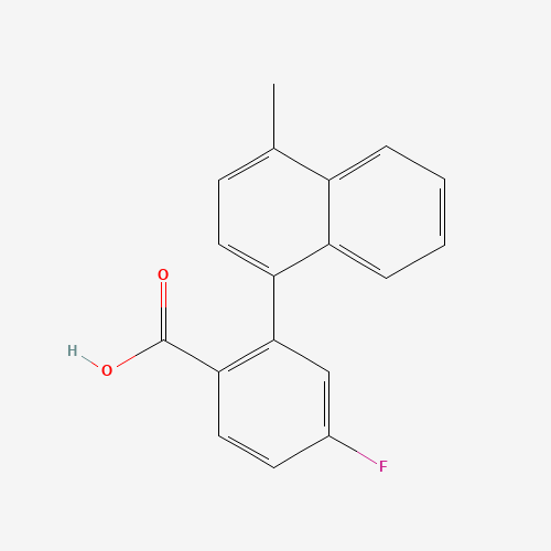 Molecular Structure of 1183282-74-7 (4-Fluoro-2-(4-methylnaphthalen-1-yl)benzoic acid)