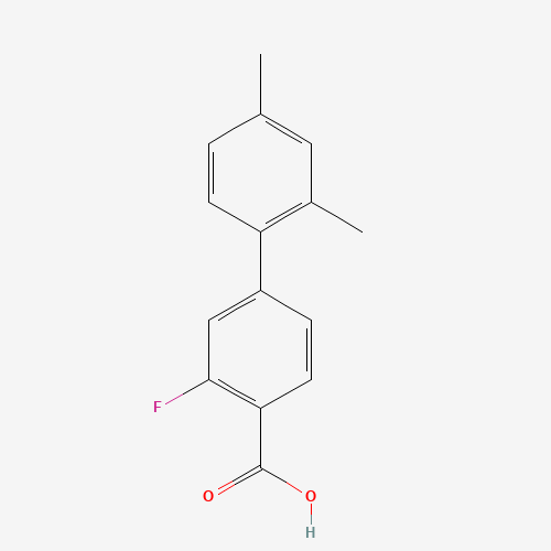 Molecular Structure of 1183287-38-8 (4-(2,4-Dimethylphenyl)-2-fluorobenzoic acid)