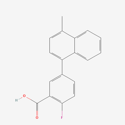 Molecular Structure of 1183468-79-2 (2-Fluoro-5-(4-methylnaphthalen-1-yl)benzoic acid)