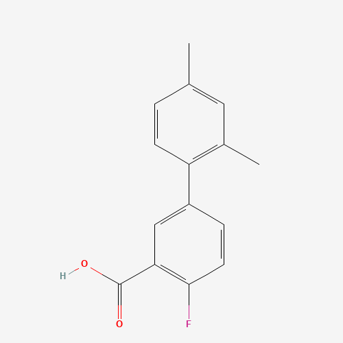 Molecular Structure of 1183896-57-2 (5-(2,4-Dimethylphenyl)-2-fluorobenzoic acid)