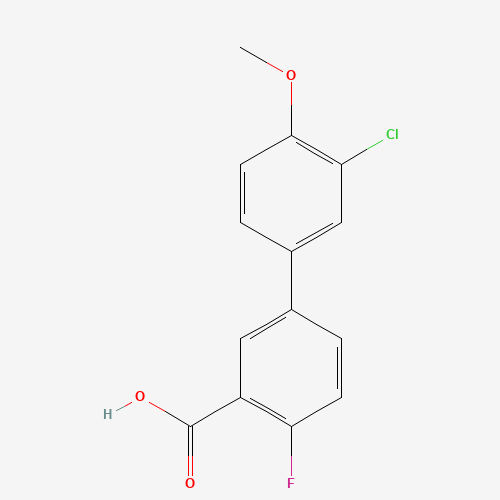 Molecular Structure of 1183928-93-9 (5-(3-Chloro-4-methoxyphenyl)-2-fluorobenzoic acid)