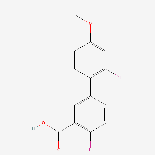 Molecular Structure of 1183933-36-9 (2-Fluoro-5-(2-fluoro-4-methoxyphenyl)benzoic acid)