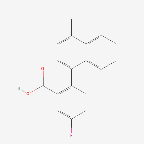 Molecular Structure of 1184062-03-0 (5-Fluoro-2-(4-methylnaphthalen-1-yl)benzoic acid)