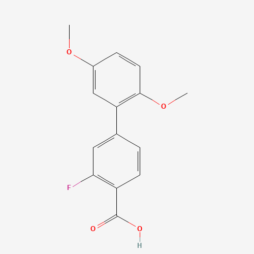 Molecular Structure of 1184077-24-4 (4-(2,5-Dimethoxyphenyl)-2-fluorobenzoic acid)