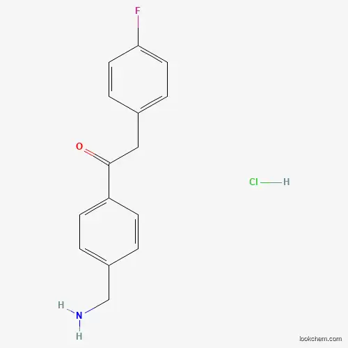 Molecular Structure of 1187929-00-5 (1-(4-Aminomethyl-phenyl)-2-(4-fluoro-phenyl)-ethanone hydrochloride)