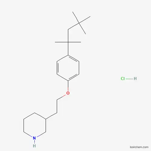 Molecular Structure of 1220029-19-5 (3-{2-[4-(1,1,3,3-Tetramethylbutyl)phenoxy]-ethyl}piperidine hydrochloride)
