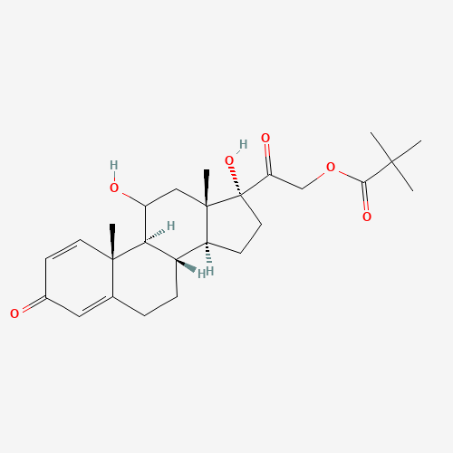 Molecular Structure of 1231185-17-3 ([2-[(8S,9S,10R,13S,14S,17R)-11,17-dihydroxy-10,13-dimethyl-3-oxo-7,8,9,11,12,14,15,16-octahydro-6H-cyclopenta[a]phenanthren-17-yl]-2-oxoethyl] 2,2-dimethylpropanoate)
