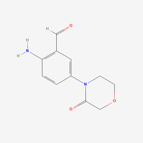 Molecular Structure of 1260799-35-6 (Benzaldehyde, 2-amino-5-(3-oxo-4-morpholinyl)-)